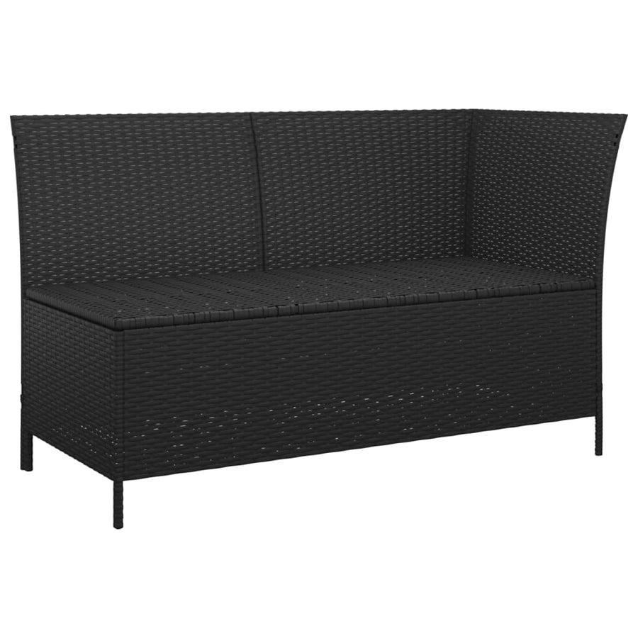 -Delige Loungeset Met Kussens Poly Rattan 3 Zwart