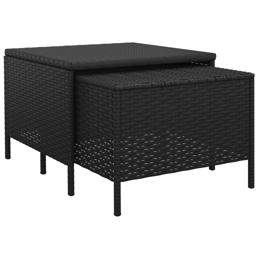 -Delige Loungeset Met Kussens Poly Rattan 3 Zwart