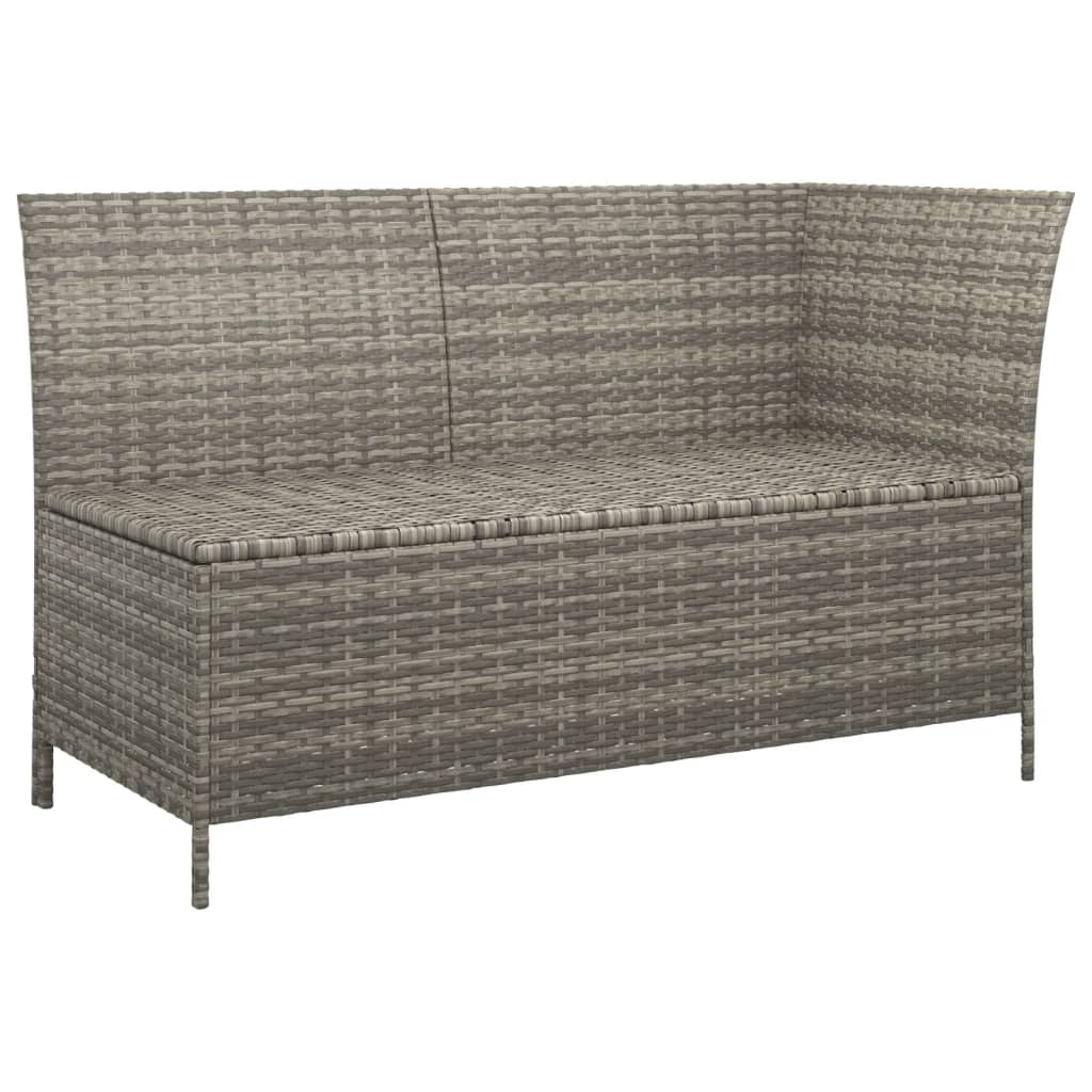 -Delige Loungeset Met Kussens Poly Rattan 3 Grijs