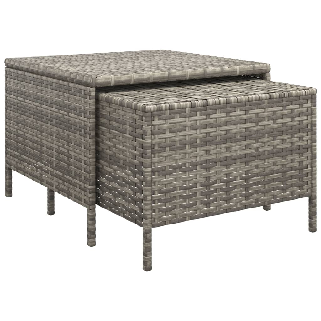 -Delige Loungeset Met Kussens Poly Rattan 3 Grijs