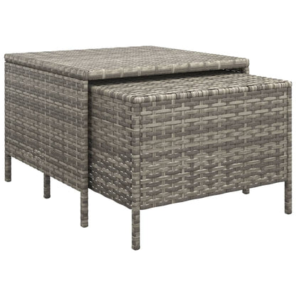 -Delige Loungeset Met Kussens Poly Rattan 3 Grijs