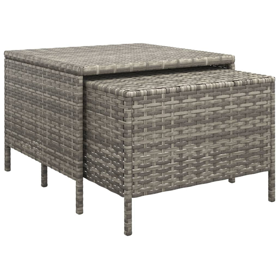 -Delige Loungeset Met Kussens Poly Rattan 3 Grijs
