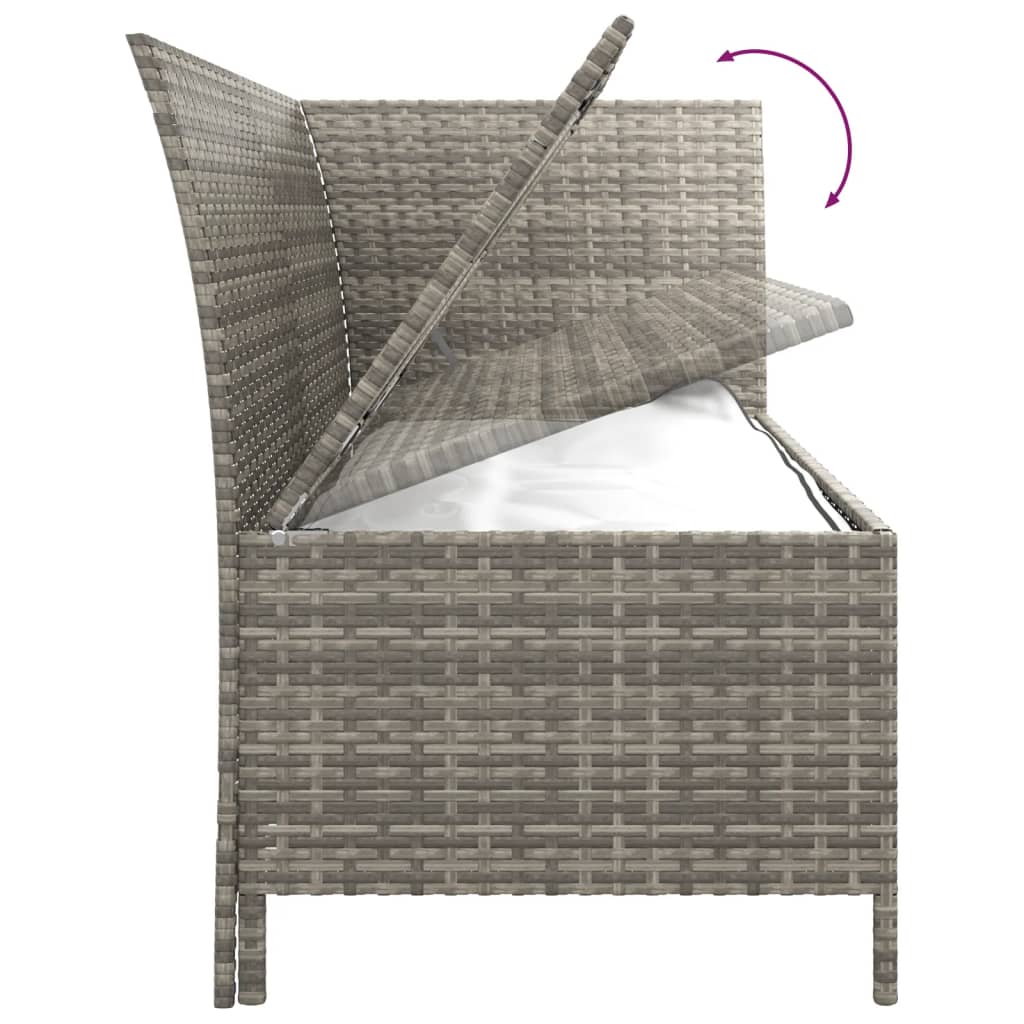 -Delige Loungeset Met Kussens Poly Rattan 3 Grijs