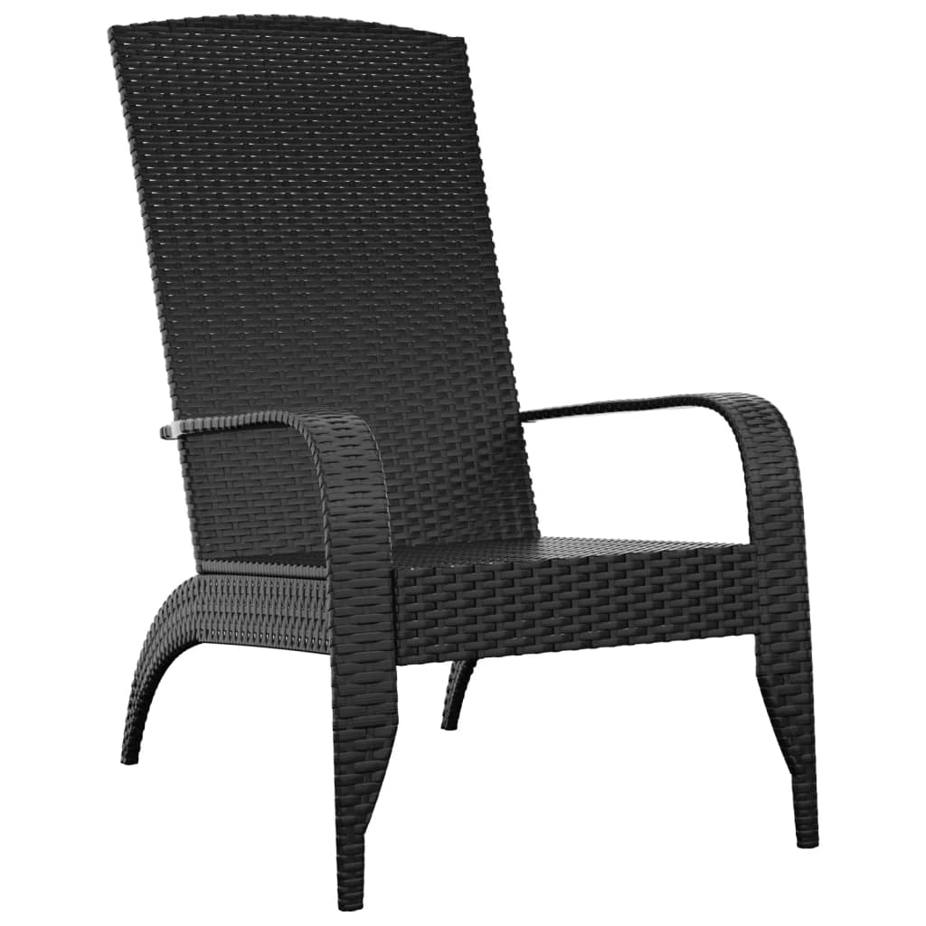 Tuinstoel Adirondack Poly Rattan Zwart