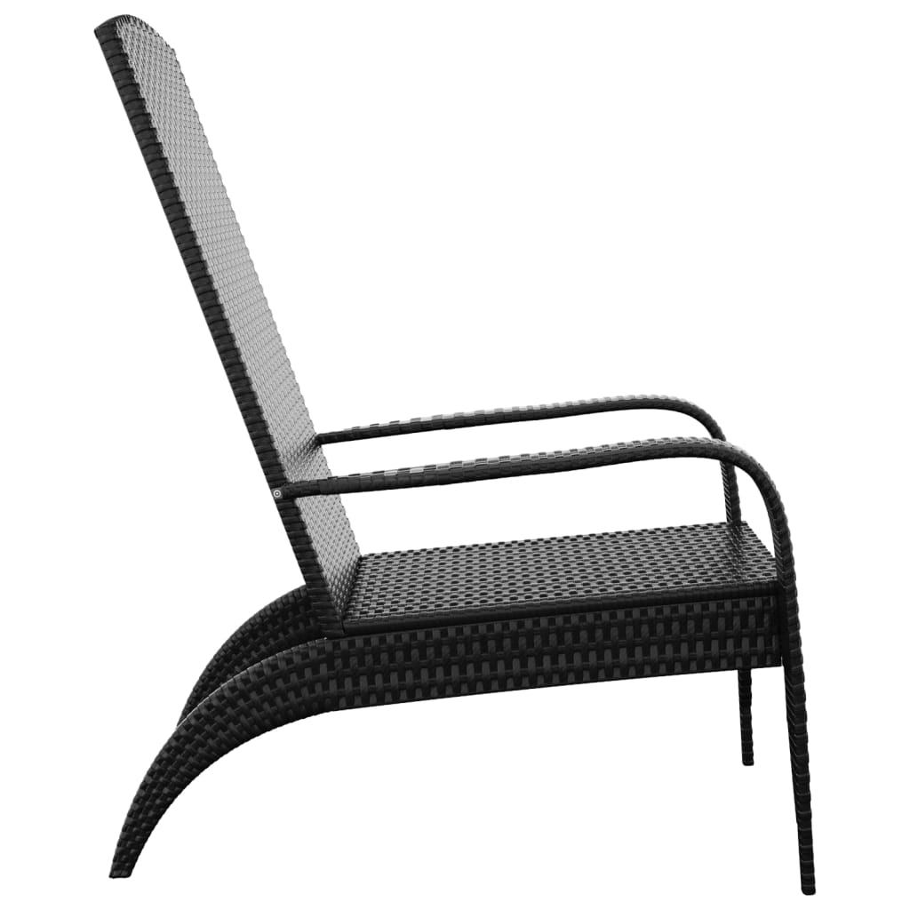 Tuinstoel Adirondack Poly Rattan Zwart