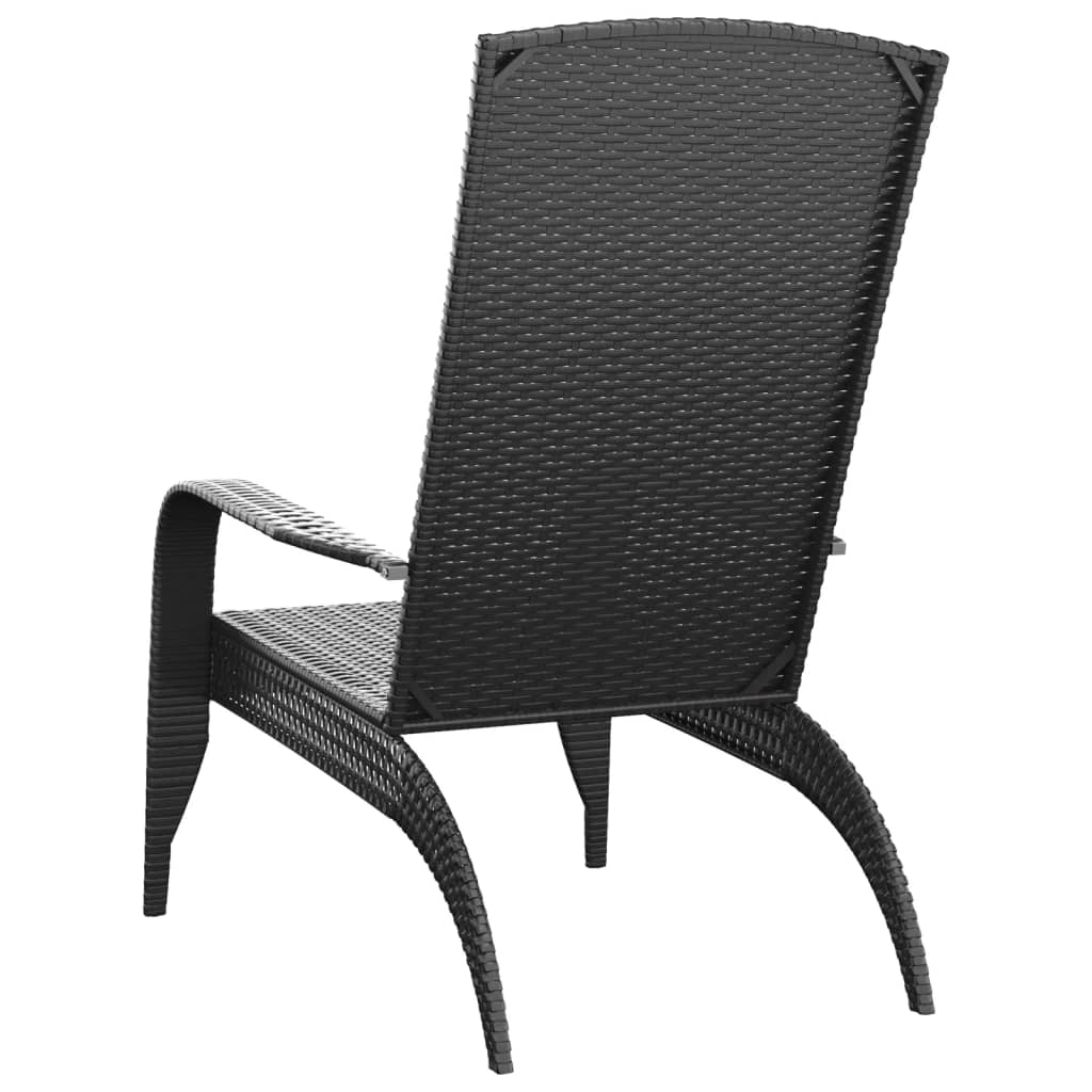 Tuinstoel Adirondack Poly Rattan Zwart