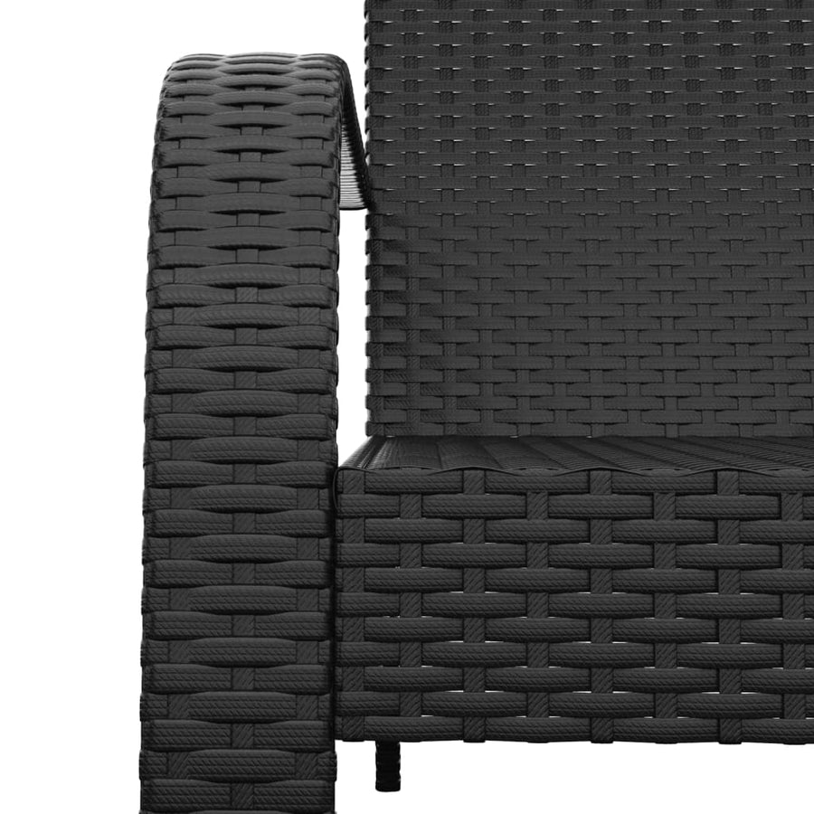 Tuinstoel Adirondack Poly Rattan Zwart