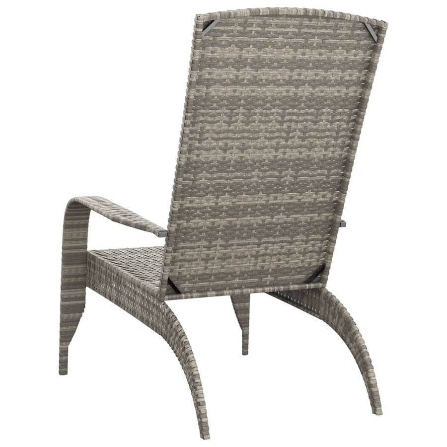 Tuinstoel Adirondack Poly Rattan Grijs