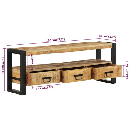 Tv-Meubel 120 x 30 x 45 cm massief mangohout