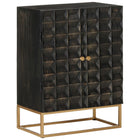Sideboard 55x34x75 cm solid mango wood and iron black