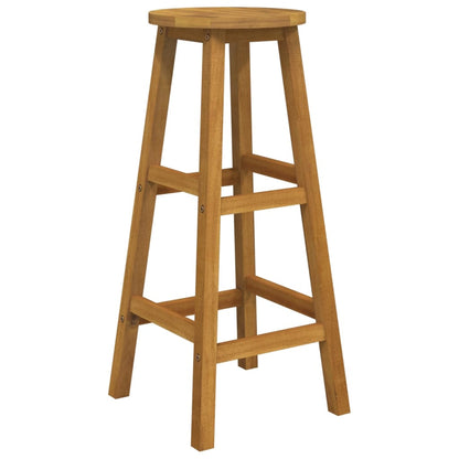 -Delige Barset Massief Acaciahout 3 Barkrukken met ronde zitting