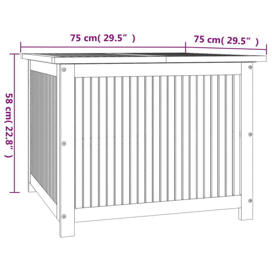 Tuinbox 75x75x58 cm massief acaciahout 75 x 75 x 58 cm