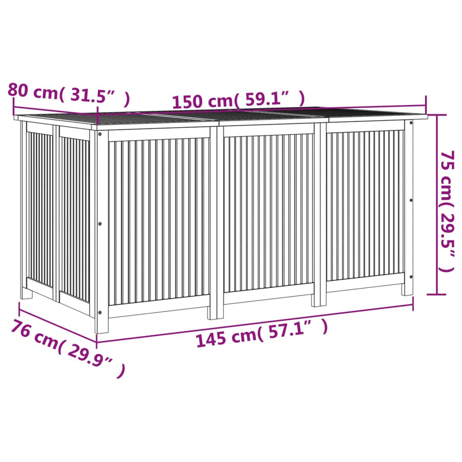 Tuinbox 150X80X75 Cm Massief Acaciahout