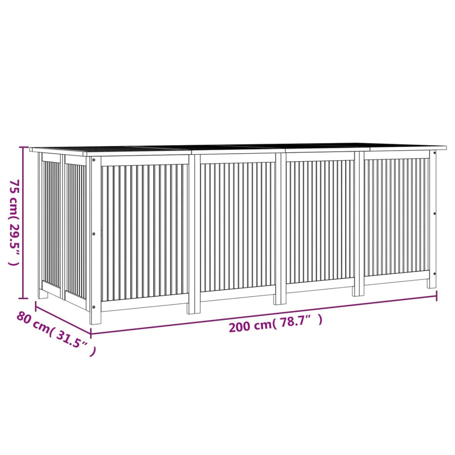 Tuinbox Massief Acaciahout 200 x 80 x 75 cm