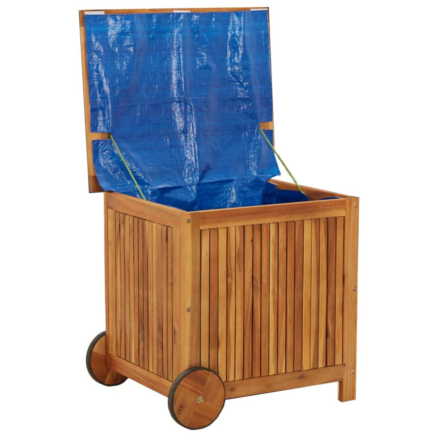 Tuinbox Met Wieltjes Massief Acaciahout 60 x 50 x 58 cm