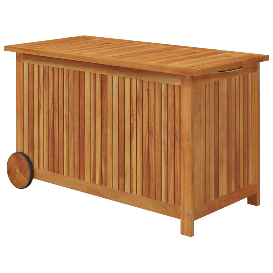 Tuinbox met wieltjes 90x50x58 cm massief acaciahout 90 x 50 x 58 cm