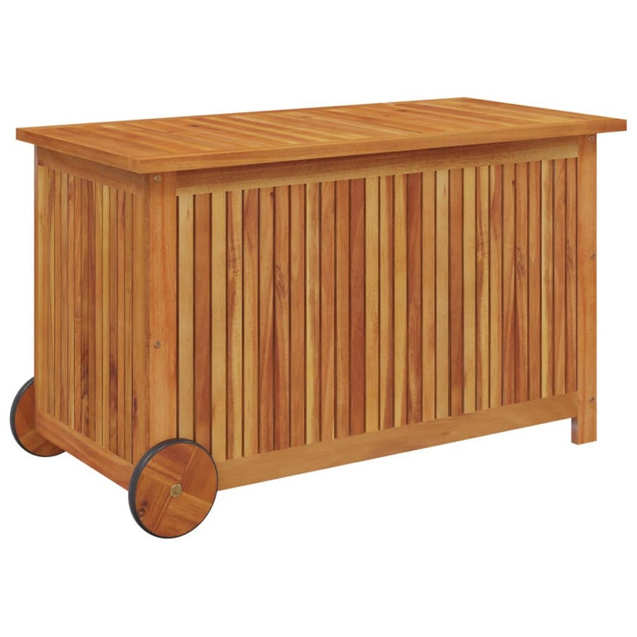 Tuinbox met wieltjes 90x50x58 cm massief acaciahout 90 x 50 x 58 cm