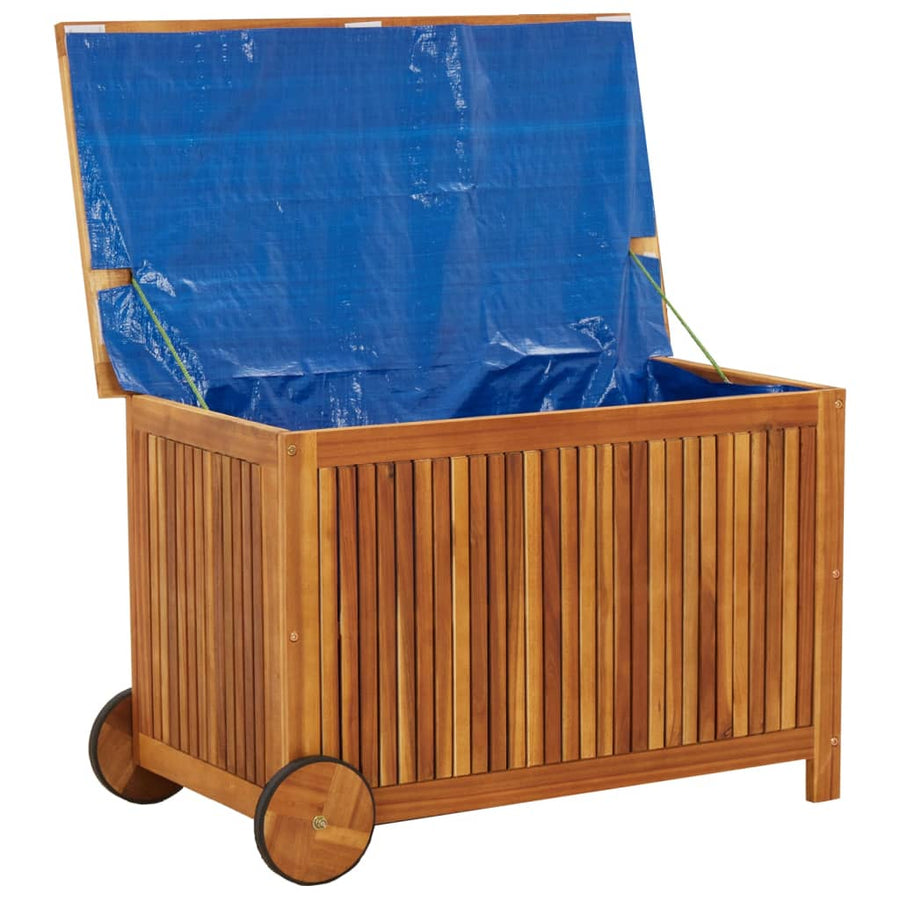 Tuinbox met wieltjes 90x50x58 cm massief acaciahout 90 x 50 x 58 cm