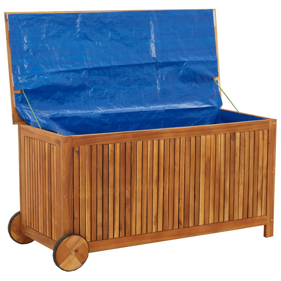 Tuinbox Met Wieltjes Massief Acaciahout 113 x 50 x 58 cm