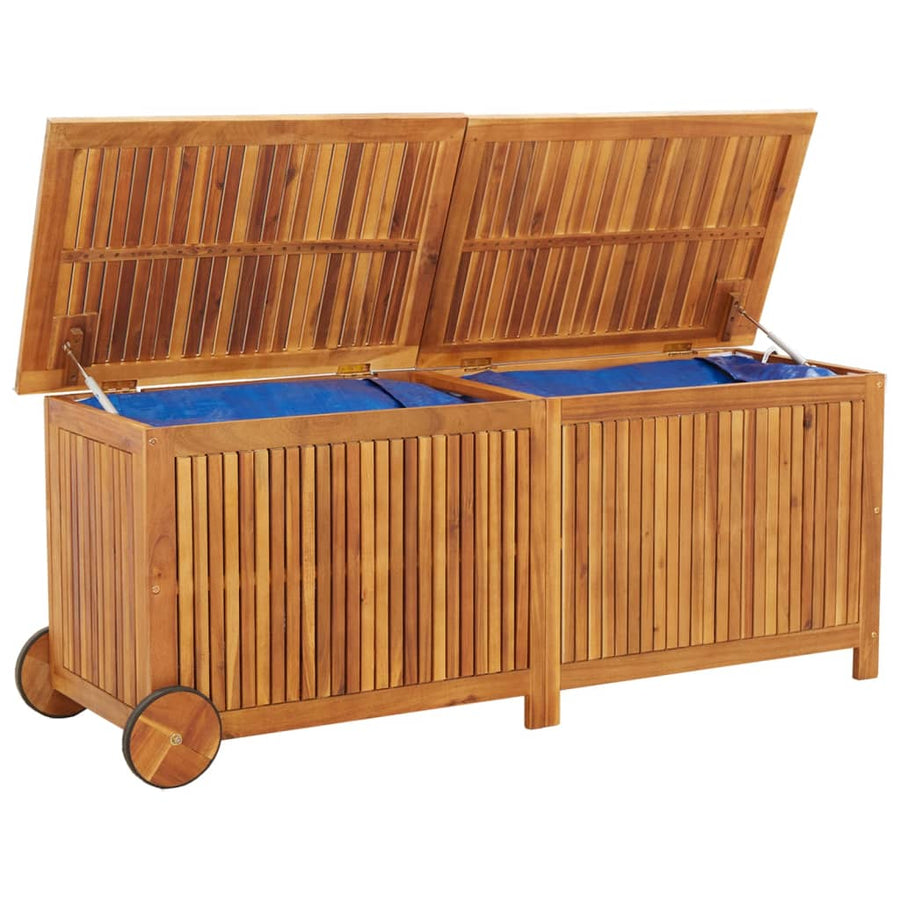 Tuinbox Met Wieltjes Massief Acaciahout 150 x 50 x 58 cm