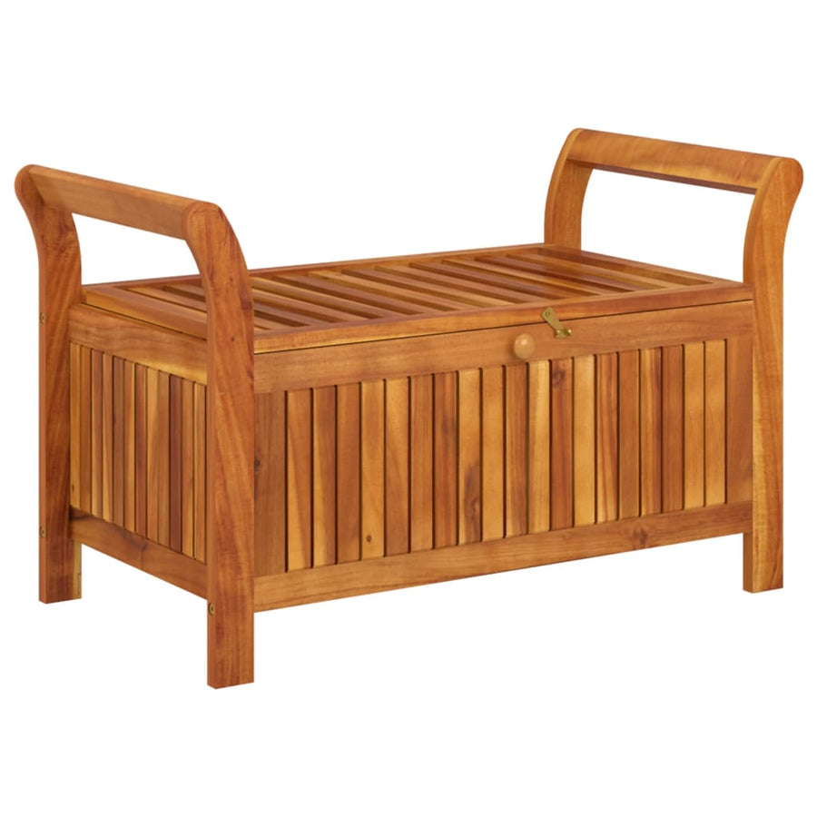 Tuinopbergbank Met Kussen 9 Cm Massief Acaciahout 91 x 50 x 60 cm Grijs