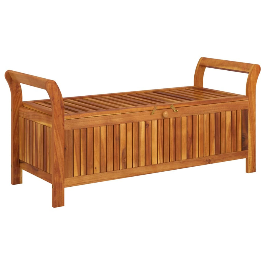 Tuinopbergbank Met Kussen 26 Cm Massief Acaciahout 126 x 50 x 60 cm Grijs