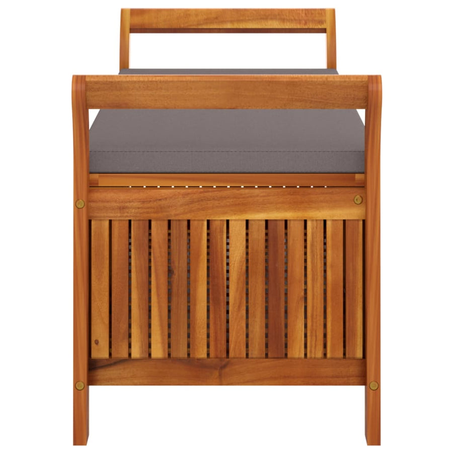 Tuinopbergbank Met Kussen 26 Cm Massief Acaciahout 126 x 50 x 60 cm Grijs