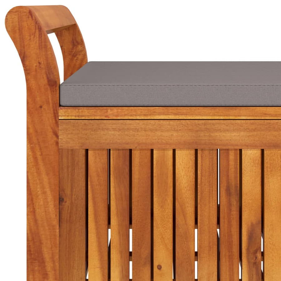 Tuinopbergbank Met Kussen 26 Cm Massief Acaciahout 126 x 50 x 60 cm Grijs