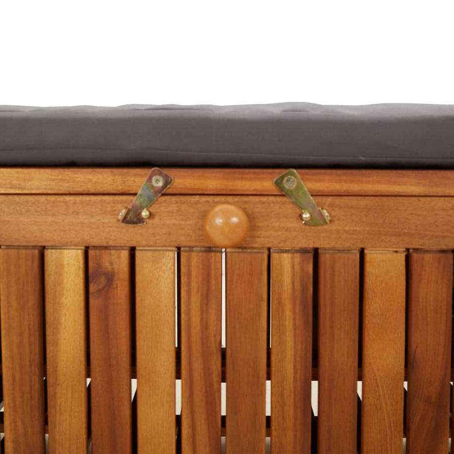 Tuinopbergbank Met Kussen 26 Cm Massief Acaciahout 126 x 50 x 60 cm Grijs