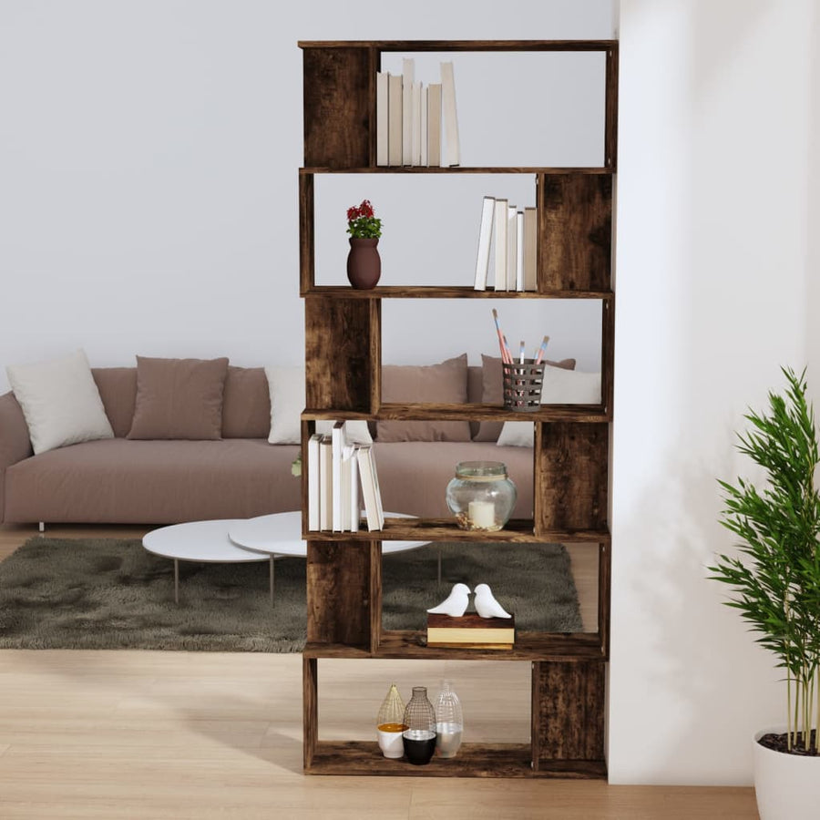 Boekenkast/Kamerscherm 80X24X92 Cm Bewerkt Hout Gerookt eiken