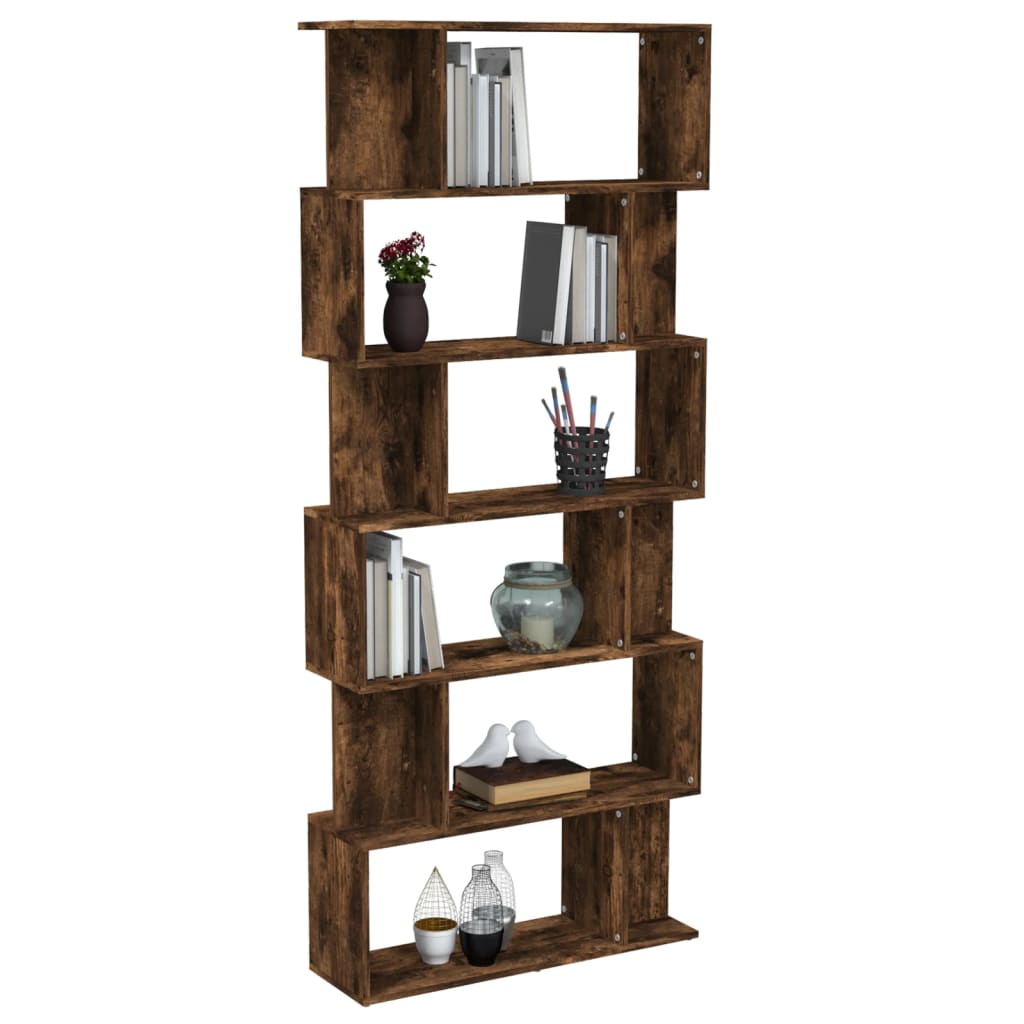 Boekenkast/Kamerscherm 80X24X92 Cm Bewerkt Hout Gerookt eiken