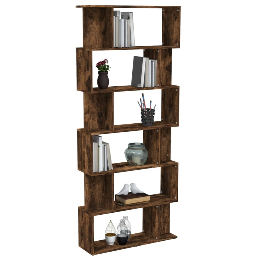 Boekenkast/Kamerscherm 80X24X92 Cm Bewerkt Hout Gerookt eiken