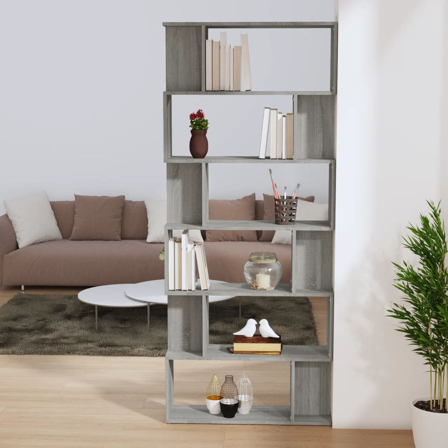 Boekenkast/Kamerscherm 80X24X92 Cm Bewerkt Hout Grijs sonoma