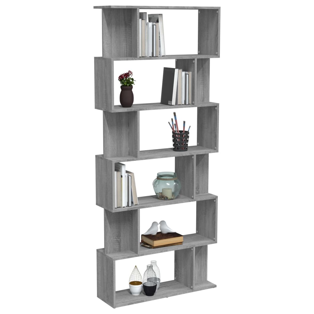 Boekenkast/Kamerscherm 80X24X92 Cm Bewerkt Hout Grijs sonoma