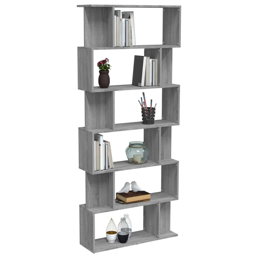 Boekenkast/Kamerscherm 80X24X92 Cm Bewerkt Hout Grijs sonoma