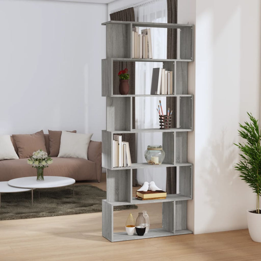 Boekenkast/Kamerscherm 80X24X92 Cm Bewerkt Hout Grijs sonoma