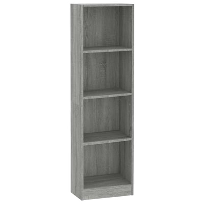 Boekenkast 4 Schappen Bewerkt Hout 40 x 24 x 143 cm Grijs sonoma