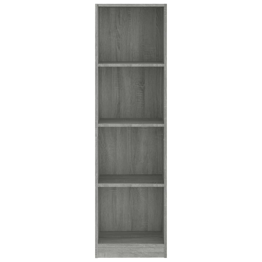 Boekenkast 4 Schappen Bewerkt Hout 40 x 24 x 143 cm Grijs sonoma