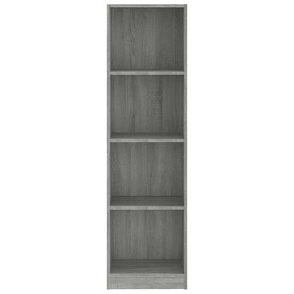 Boekenkast 4 Schappen Bewerkt Hout 40 x 24 x 143 cm Grijs sonoma