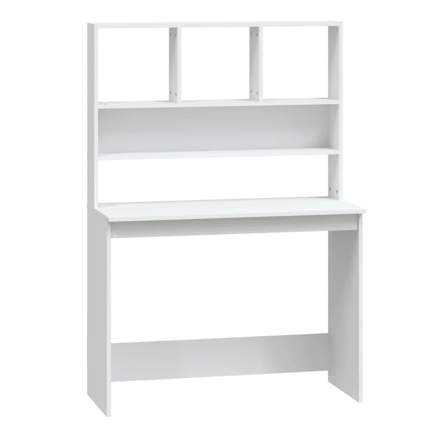 Bureau Met Schappen 102X45X148 Cm Bewerkt Hout Wit