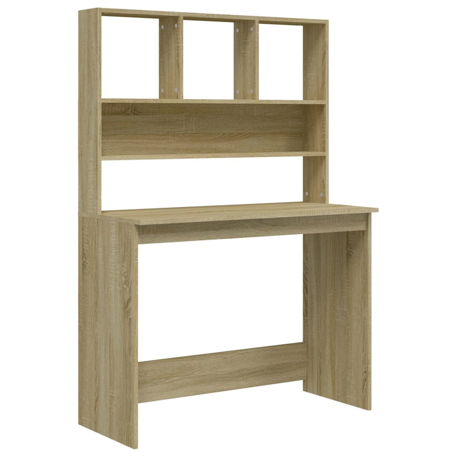 Bureau Met Schappen 102X45X148 Bewerkt Hout Kleur Sonoma eiken