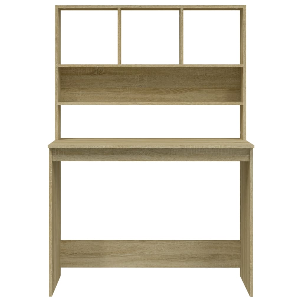 Bureau Met Schappen 102X45X148 Bewerkt Hout Kleur Sonoma eiken