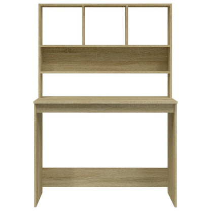 Bureau Met Schappen 102X45X148 Bewerkt Hout Kleur Sonoma eiken