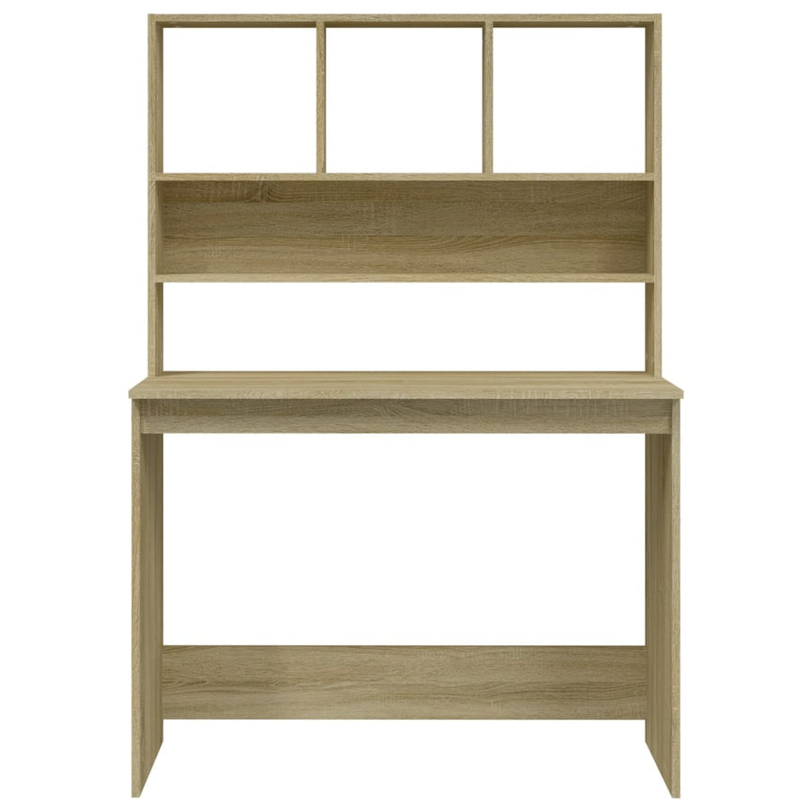 Bureau Met Schappen 102X45X148 Bewerkt Hout Kleur Sonoma eiken