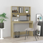 Bureau met schappen 102x45x148 cm bewerkt hout sonoma eiken