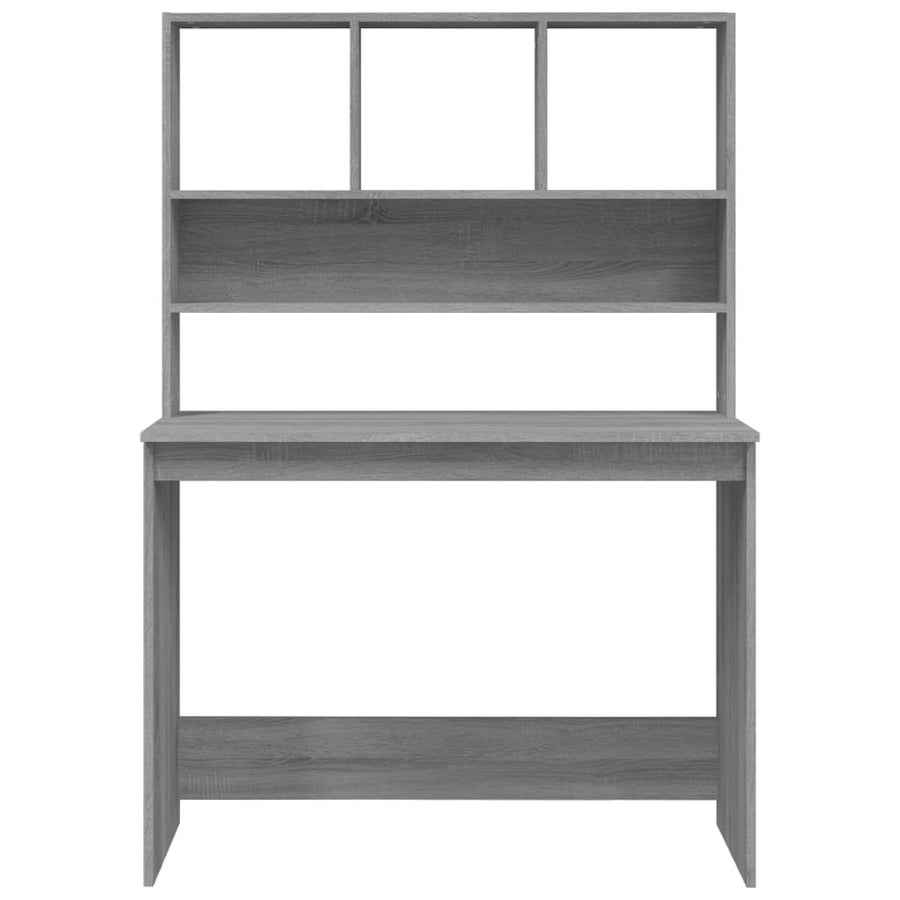 Bureau Met Schappen 102X45X148 Cm Bewerkt Hout Grijs sonoma