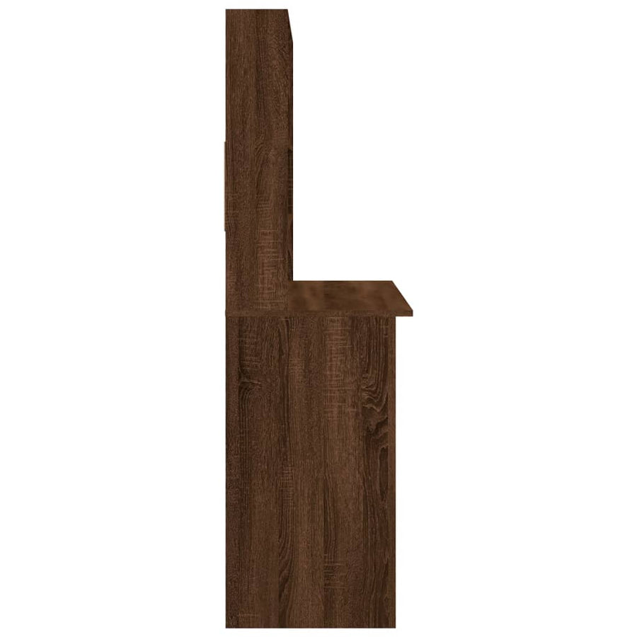 Bureau Met Schappen 102X45X148 Cm Bewerkt Hout Bruineikenkleur bruin eikenkleur