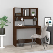 Bureau met schappen 102x45x148 cm bruineiken