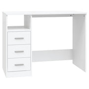 Desk with drawers 102x50x76 cm treated wood white