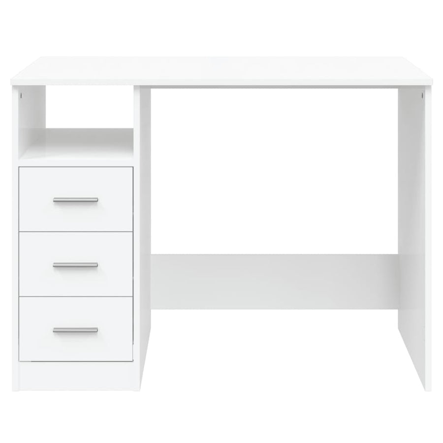 Bureau Met Lades 102X50X76 Cm Bewerkt Hout Wit